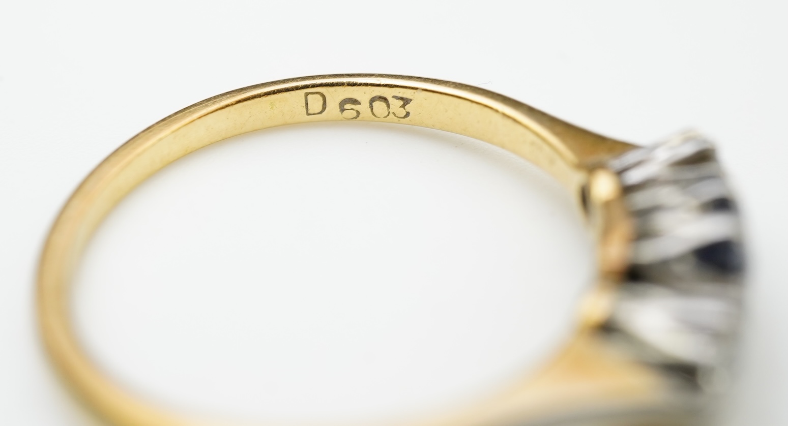 A small sapphire and diamond ring, early 20th century